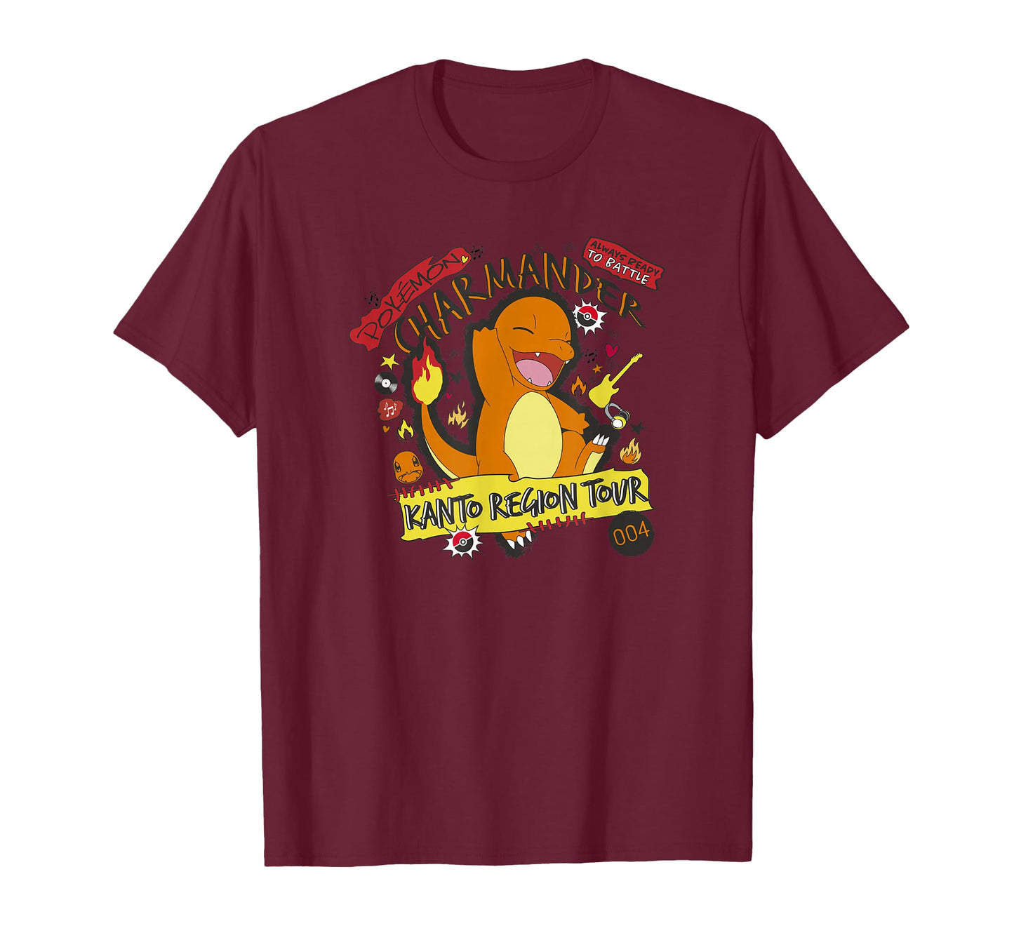 Pokémon Charmander 004 Kanto Region Tour Music Poster T-Shirt