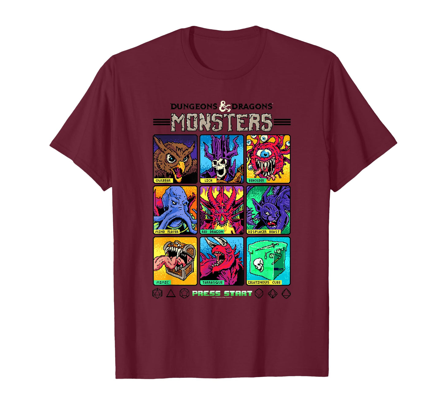 Dungeons & Dragons Wizards of the Coast Monster Select Menu T-Shirt