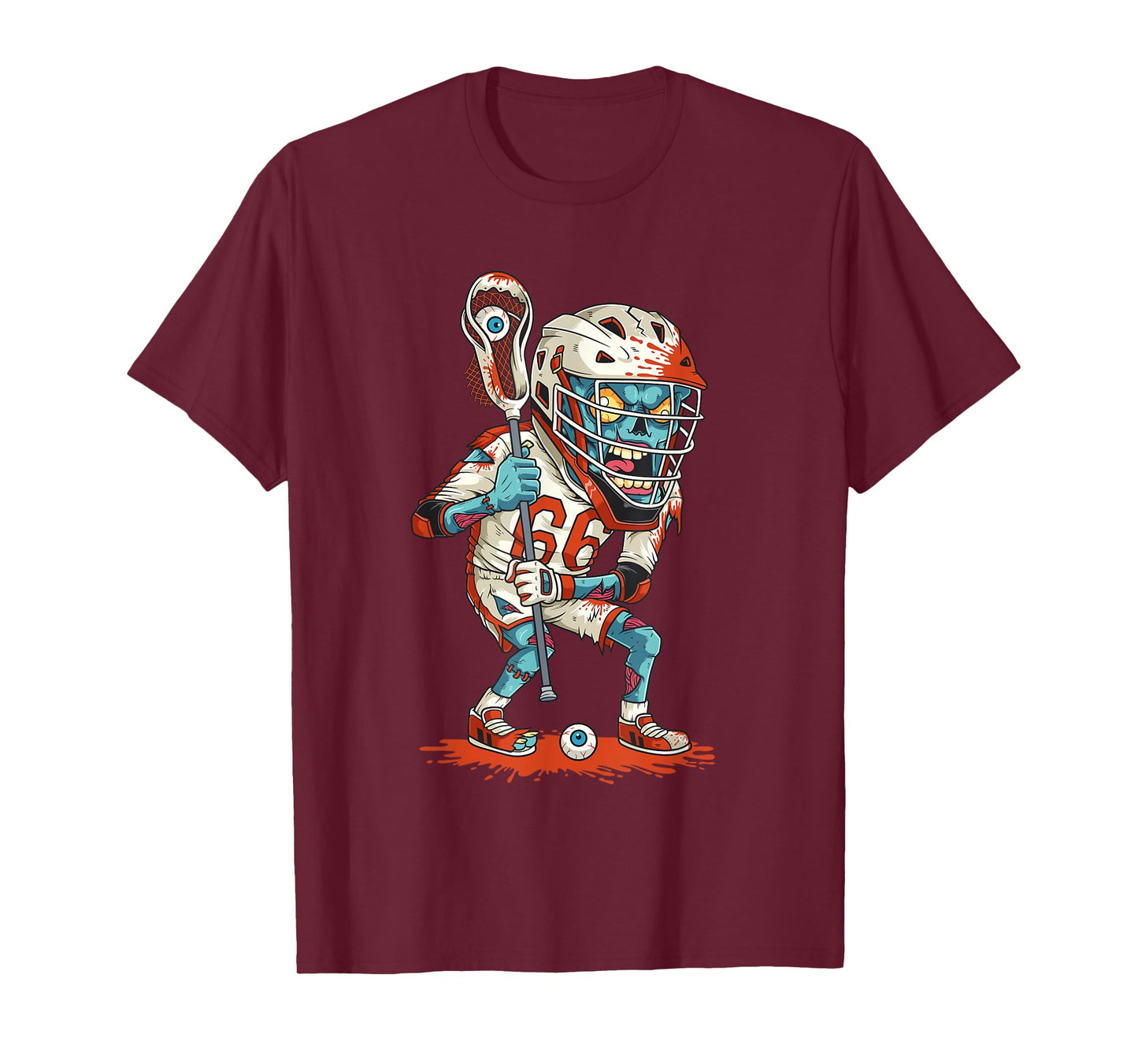 Mens Funny Lacrosse Zombie Player Lax Lazy Halloween Costume Gift T-Shirt