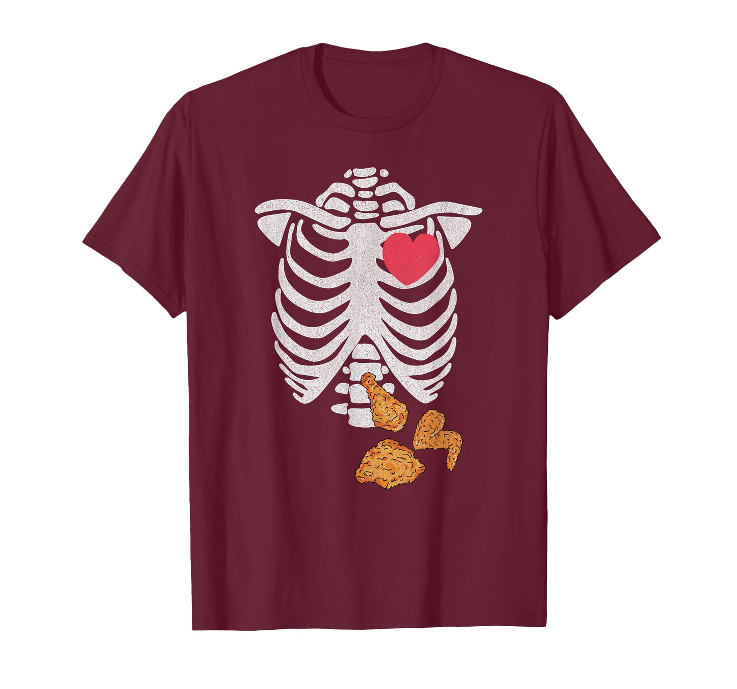 Fried Chicken Lover Halloween Skeleton Xray Costume T-Shirt