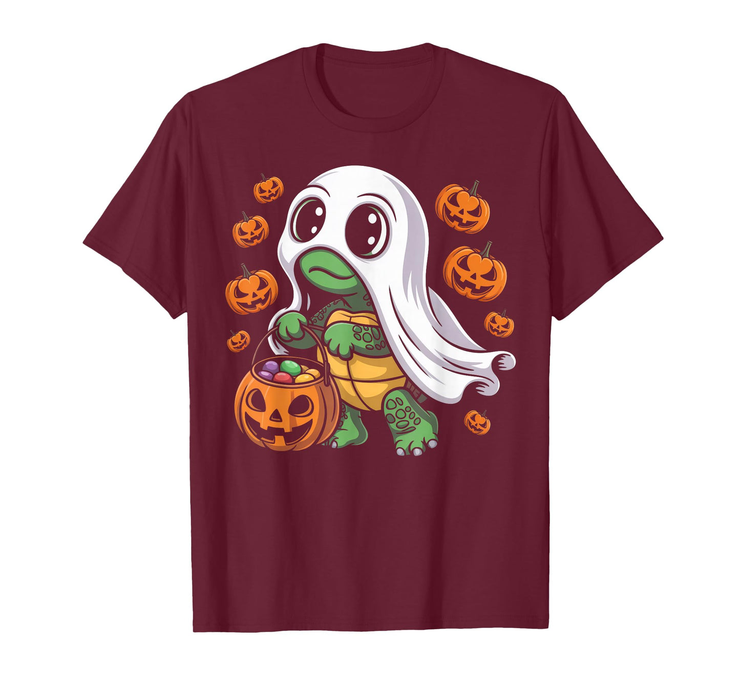 Cute Halloween Turtle Ghost with Candy T-Shirt