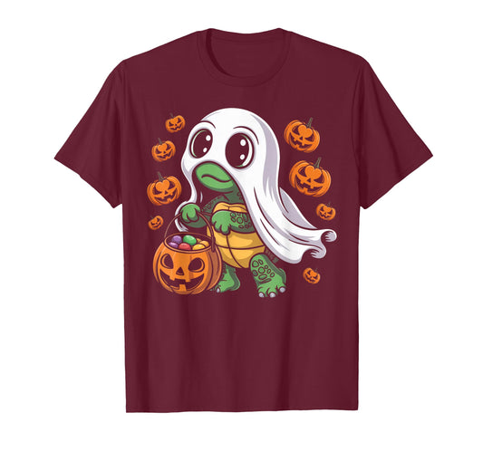 Cute Halloween Turtle Ghost with Candy T-Shirt