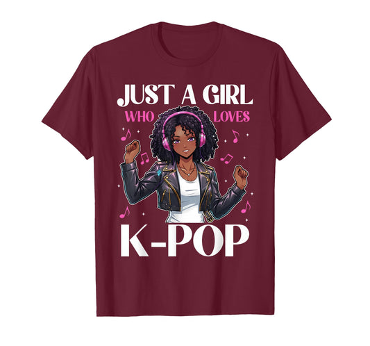 Just a Girl Who Loves K-Pop Anime Design T-Shirt