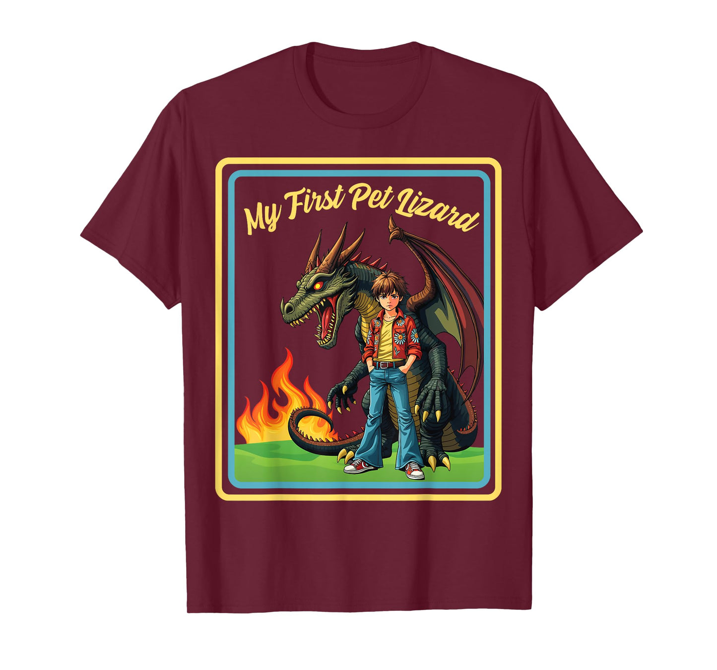 Vintage Child Game Horror, Funny Dragon, My First Pet Lizard T-Shirt
