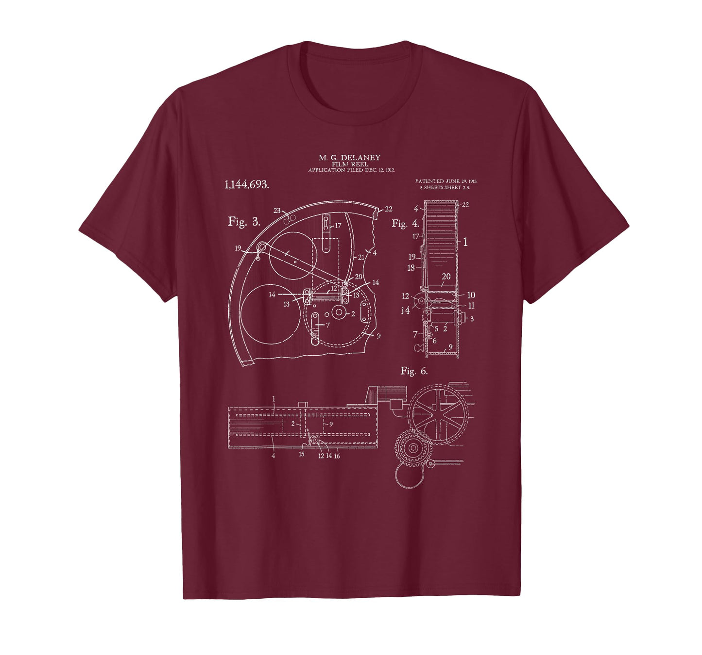 Film Reel Patent Retro Vintage Camera Filmmaker Filmmaking T-Shirt