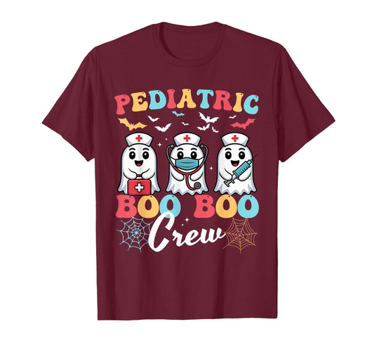 Pediatric Nurse Boo Boo Crew Ghost Nurse Halloween 2025 T-Shirt