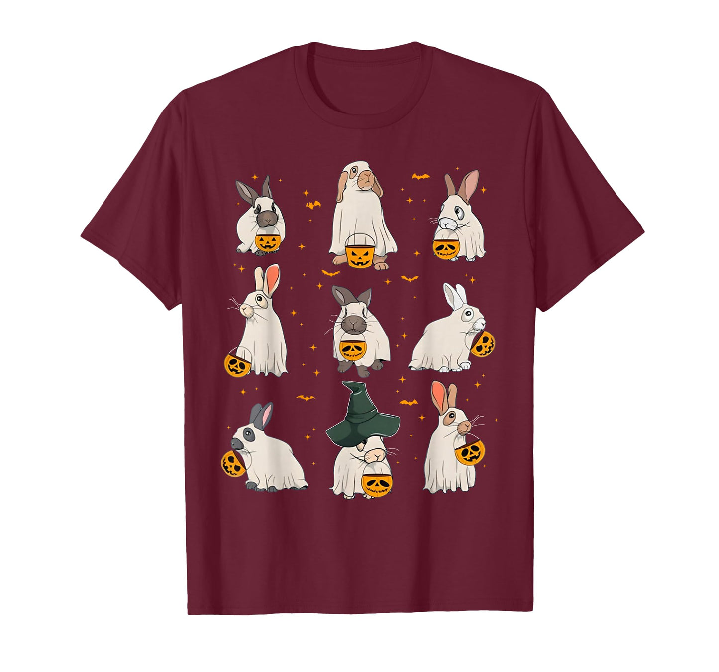 Cute Fall Bunny Ghost Costume Rabbit Lover Spooky Season T-Shirt