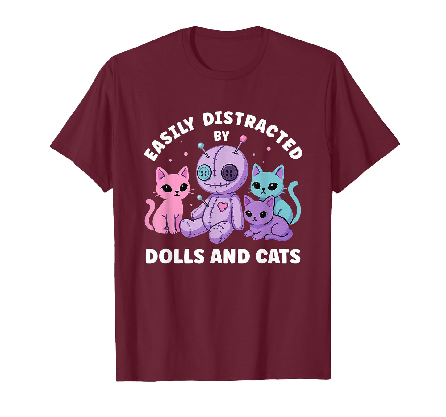 Pastel Goth Voodoo Doll and Cats Pastel Goth Women Girl Teen T-Shirt