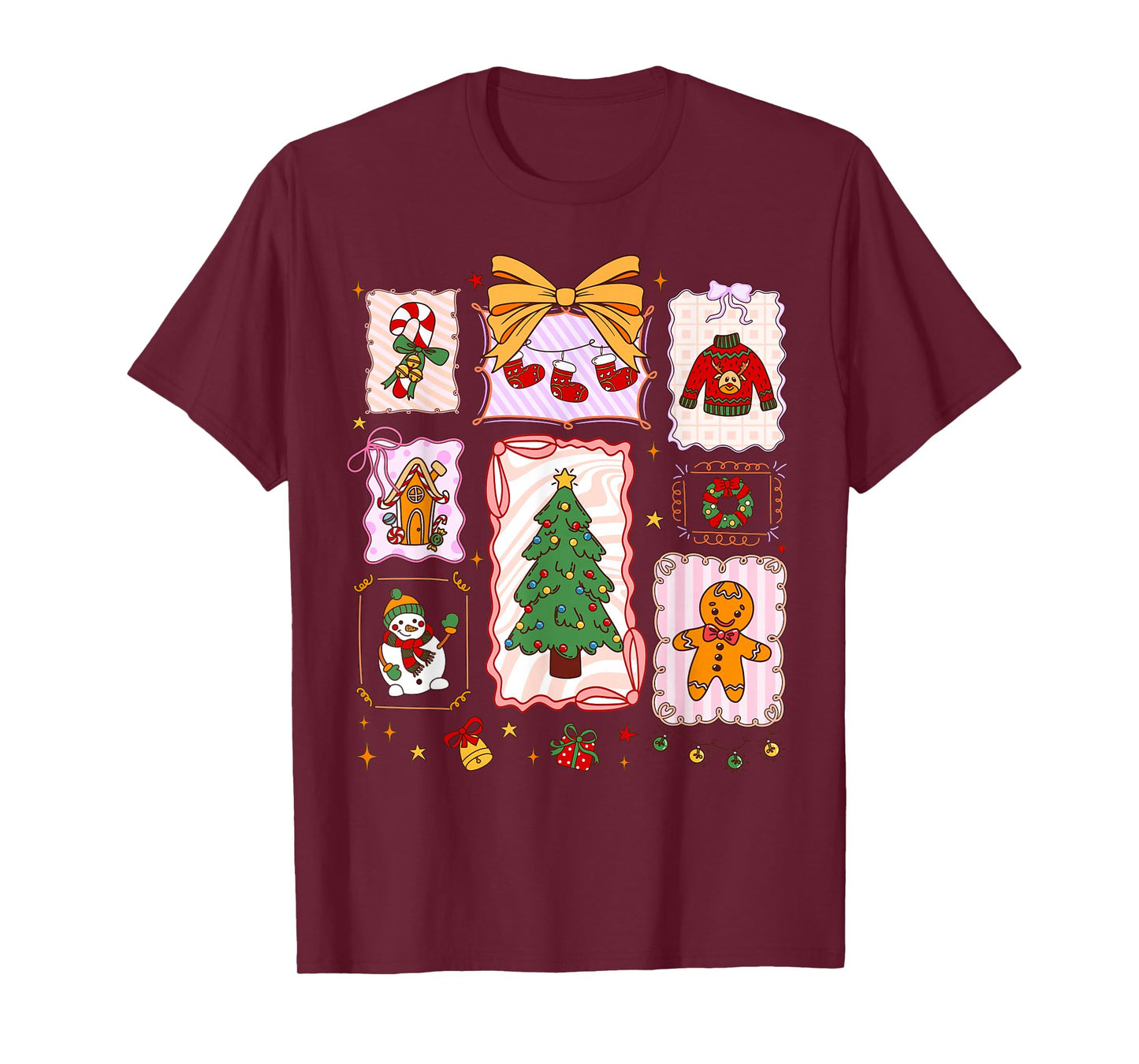 Merry Christmas Coquette Bow Family Xmas Men Women Kids T-Shirt