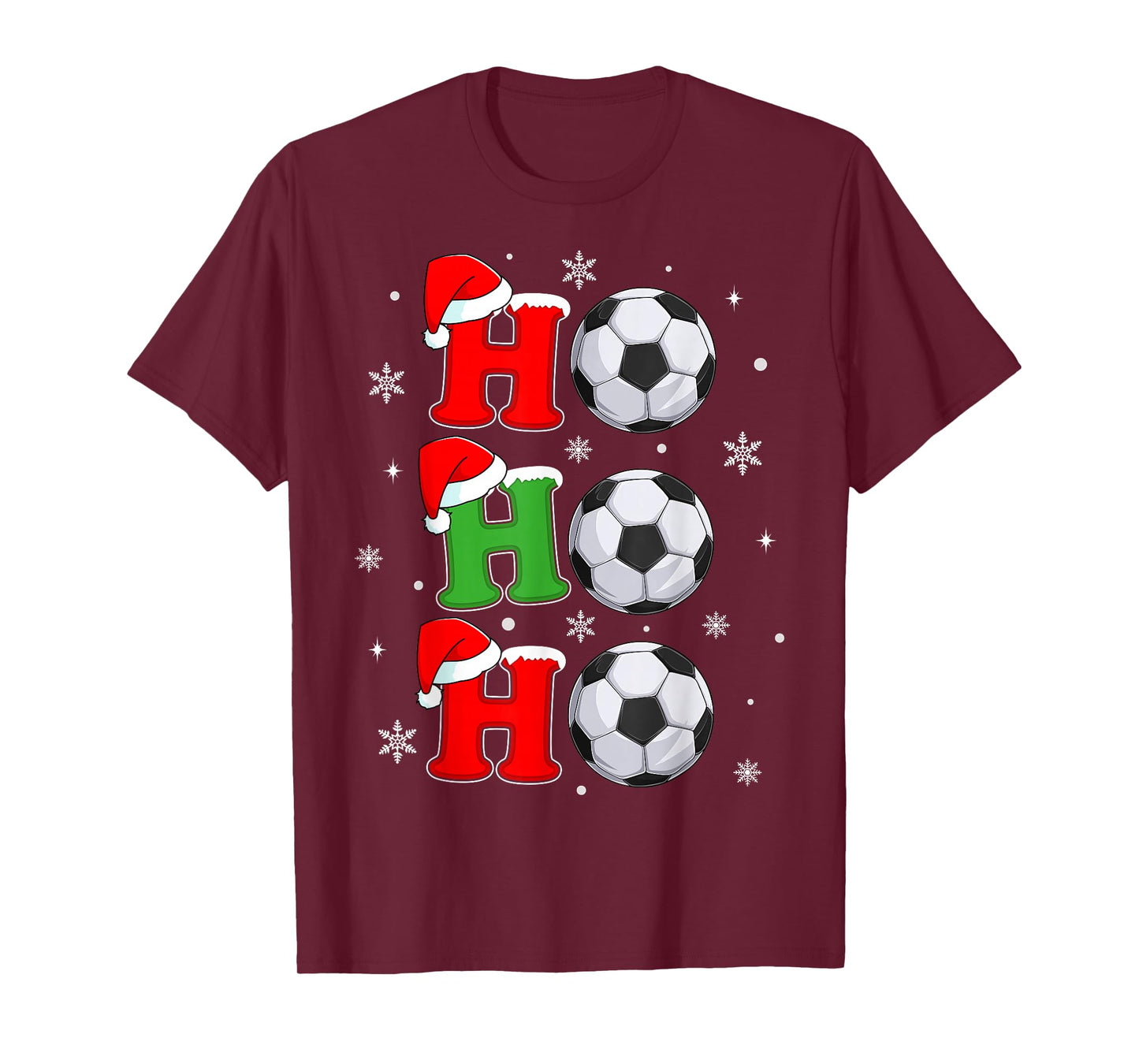 Ho Ho Ho Santa Soccer Football Christmas Sports Player Xmas T-Shirt