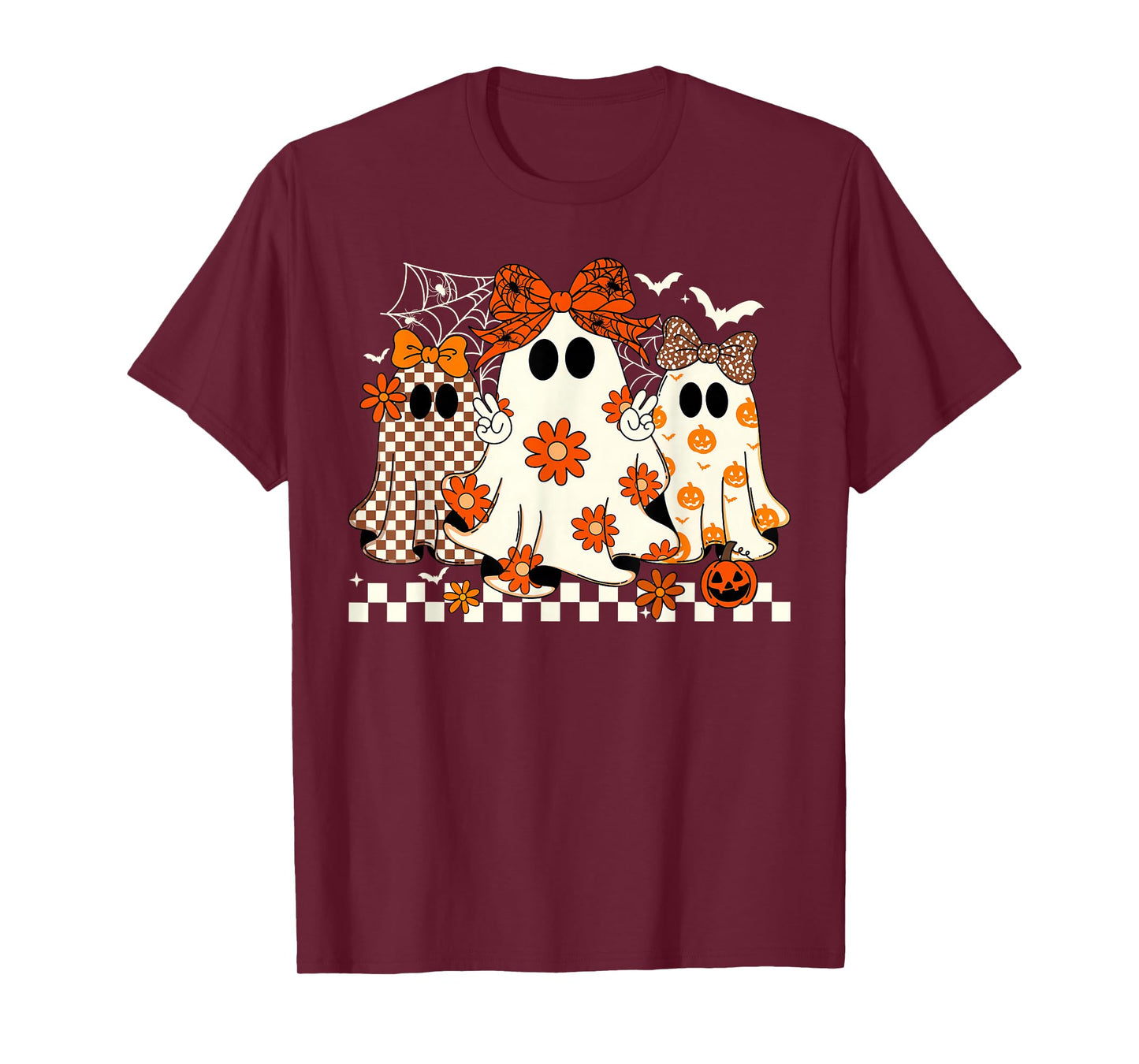 Spooky Season Halloween Flower Funny Ghost Trick Or Treat T-Shirt