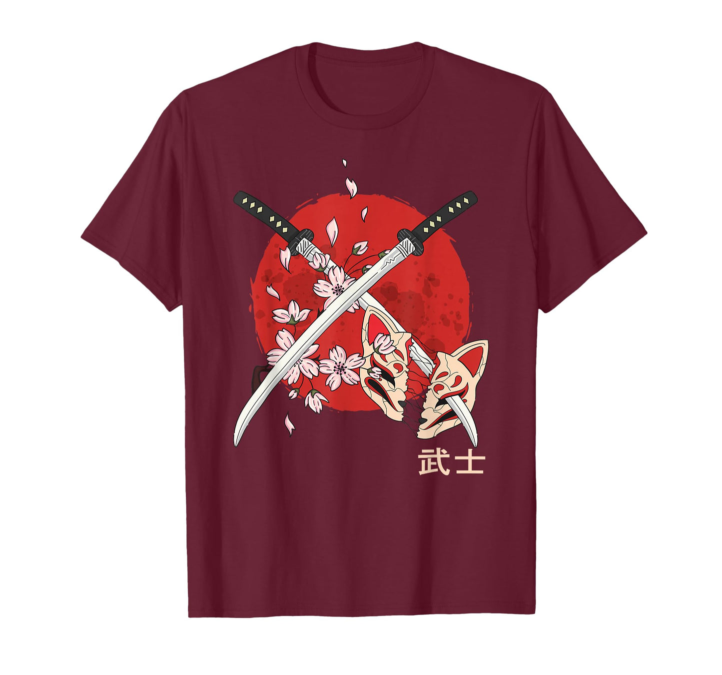 Ancient Japanese Cherry Blossom Samurai Katana Sword T-Shirt