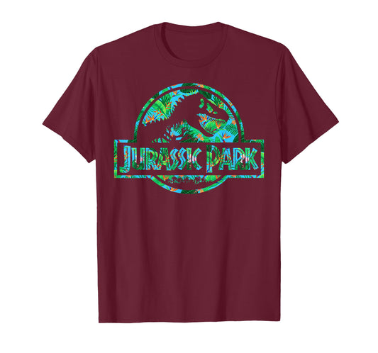 Jurassic Park Tropical Tree Fill Fossil Logo T-Shirt Small