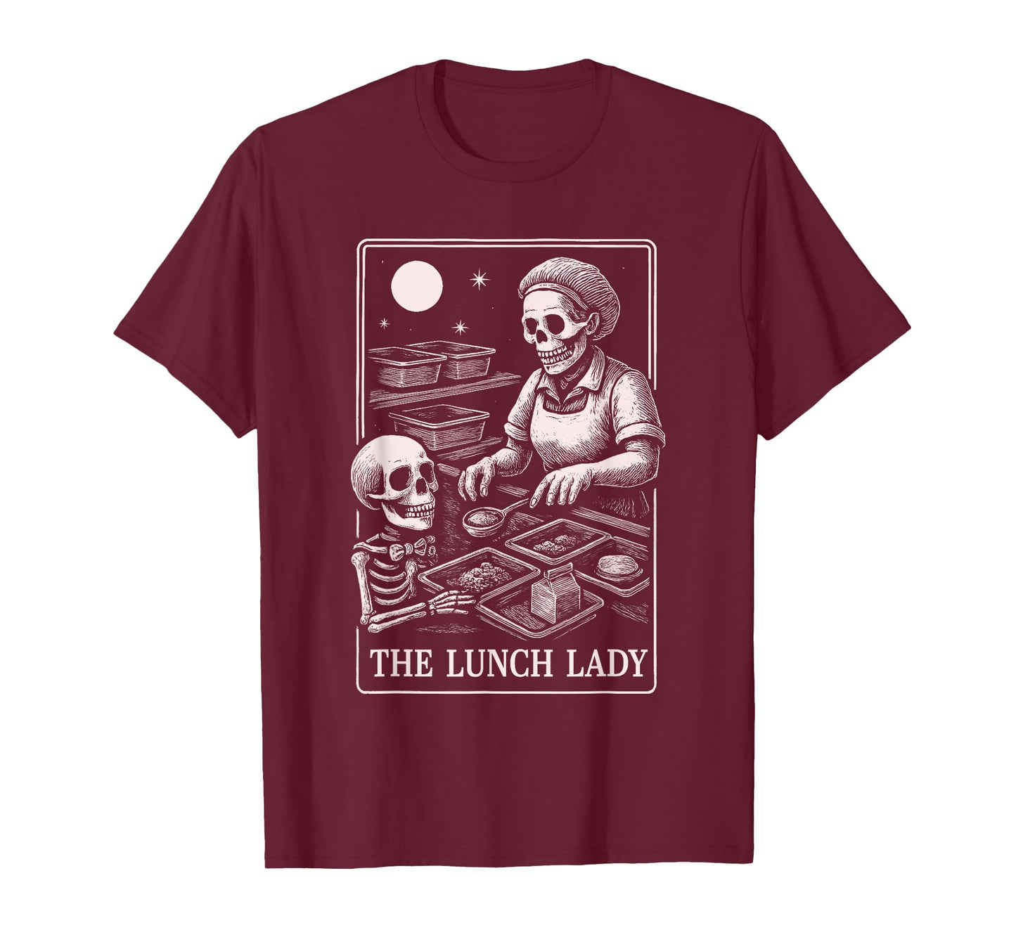 The Lunch Lady, Scary Skeleton Lunch Lady Halloween Tees T-Shirt