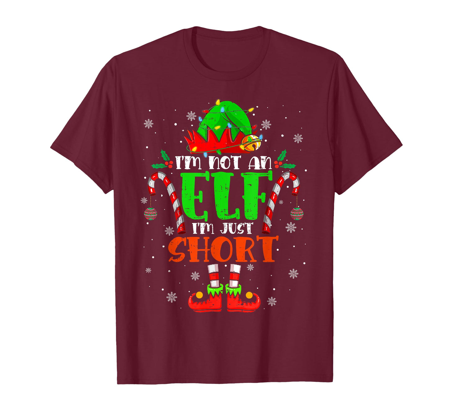 I'm Not an Elf I'm Just Short Family Christmas Pjs Matching T-Shirt