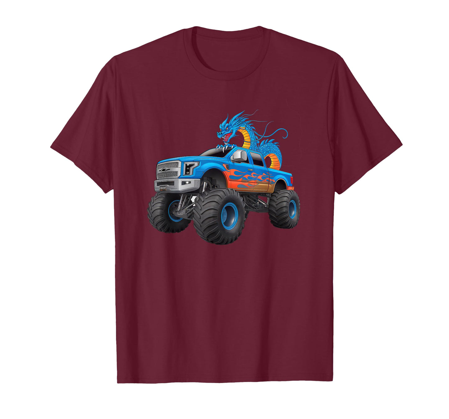 Monster Truck For Toddlers Family Birthday Boys Car Dragon T-Shirt