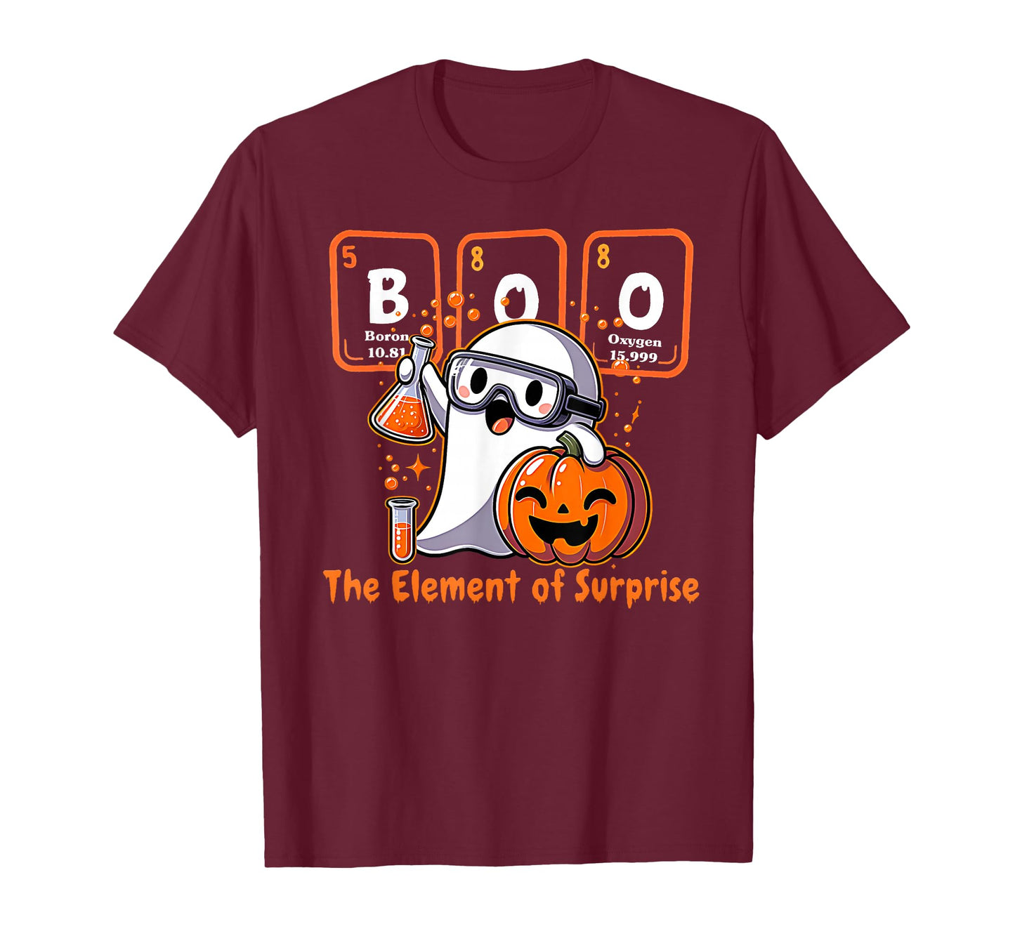 Chemistry Boo The Element of Surprise Cute Chemist Halloween T-Shirt