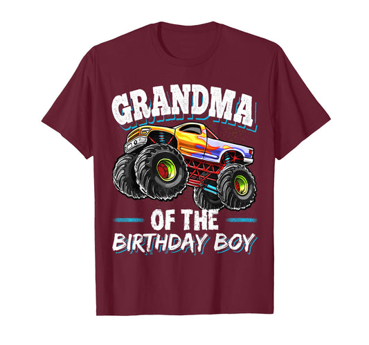 Grandma of the Birthday Boy Monster Truck Birthday Party T-Shirt