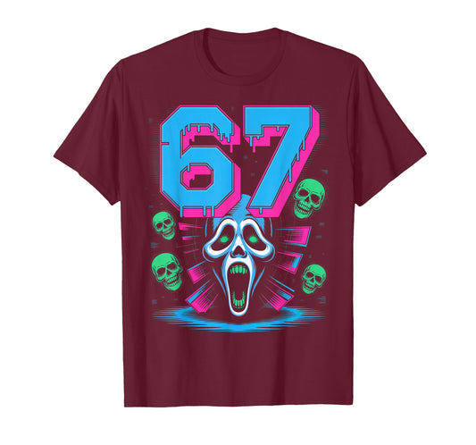 67 Halloween SCP Horror Face Scary Costume Shirt Horror 6 7 T-Shirt