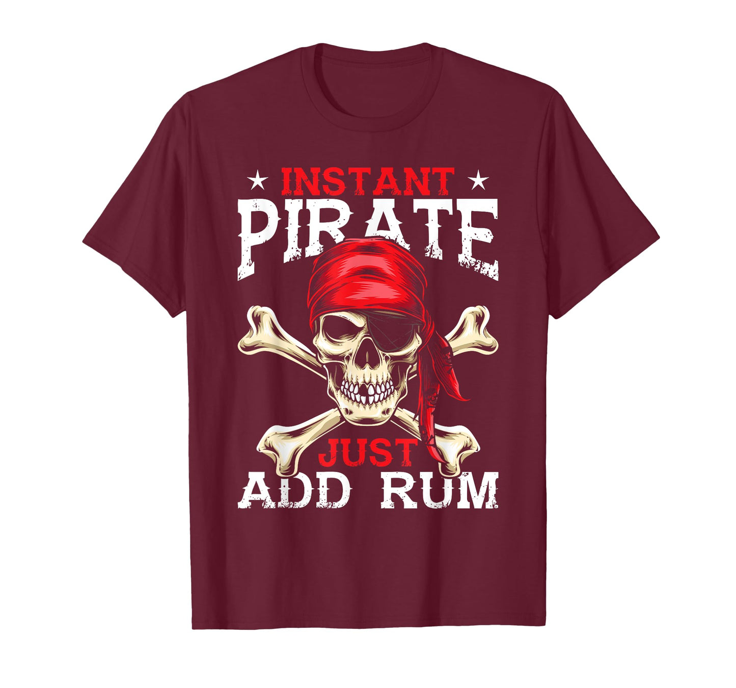 Funny Alcohol Drinking Rum Drinker Apparel Instant Pirate Just Add Rum T-Shirt - Unisex-Kids, Black, Small