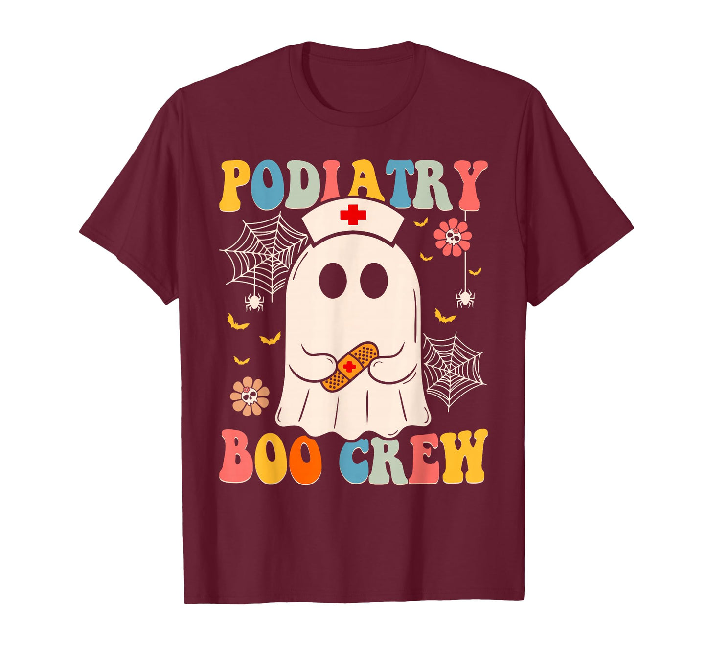 Groovy Podiatry Boo Crew Nurse Funny Ghost Halloween Nurse T-Shirt
