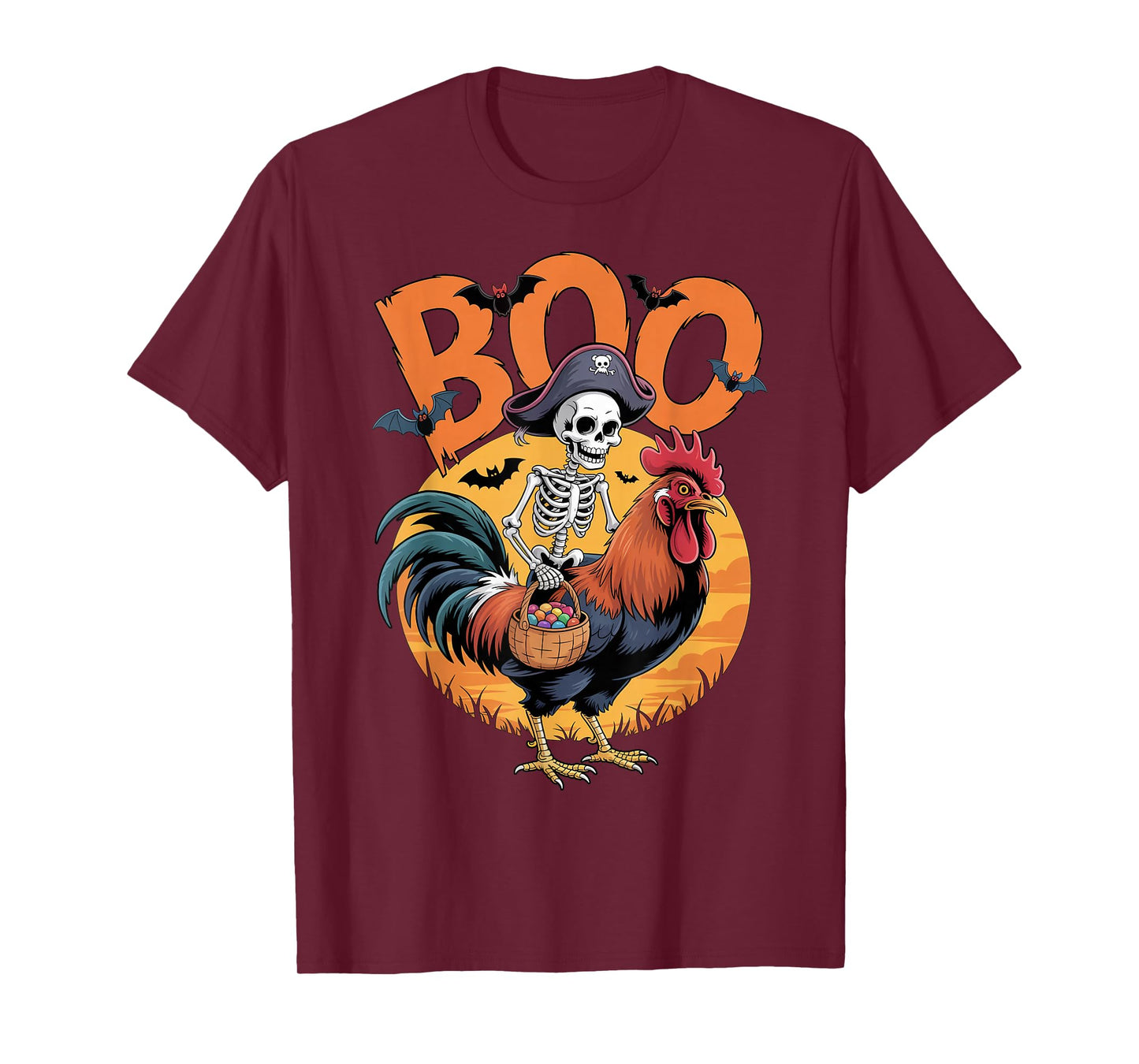 Spooky Rooster Costume on Boo Rooster Halloween T-Shirt