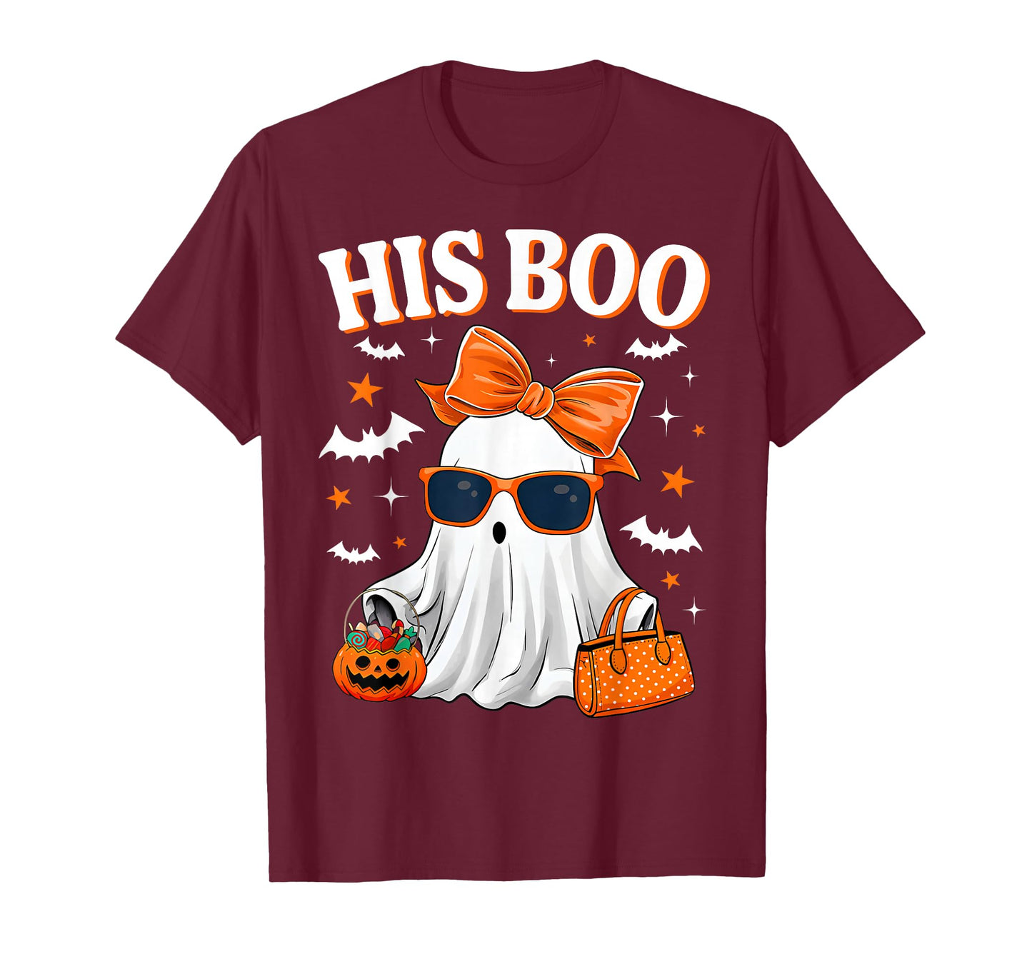 Her Boo & His Boo Funny Matching Halloween Couples T-Shirt