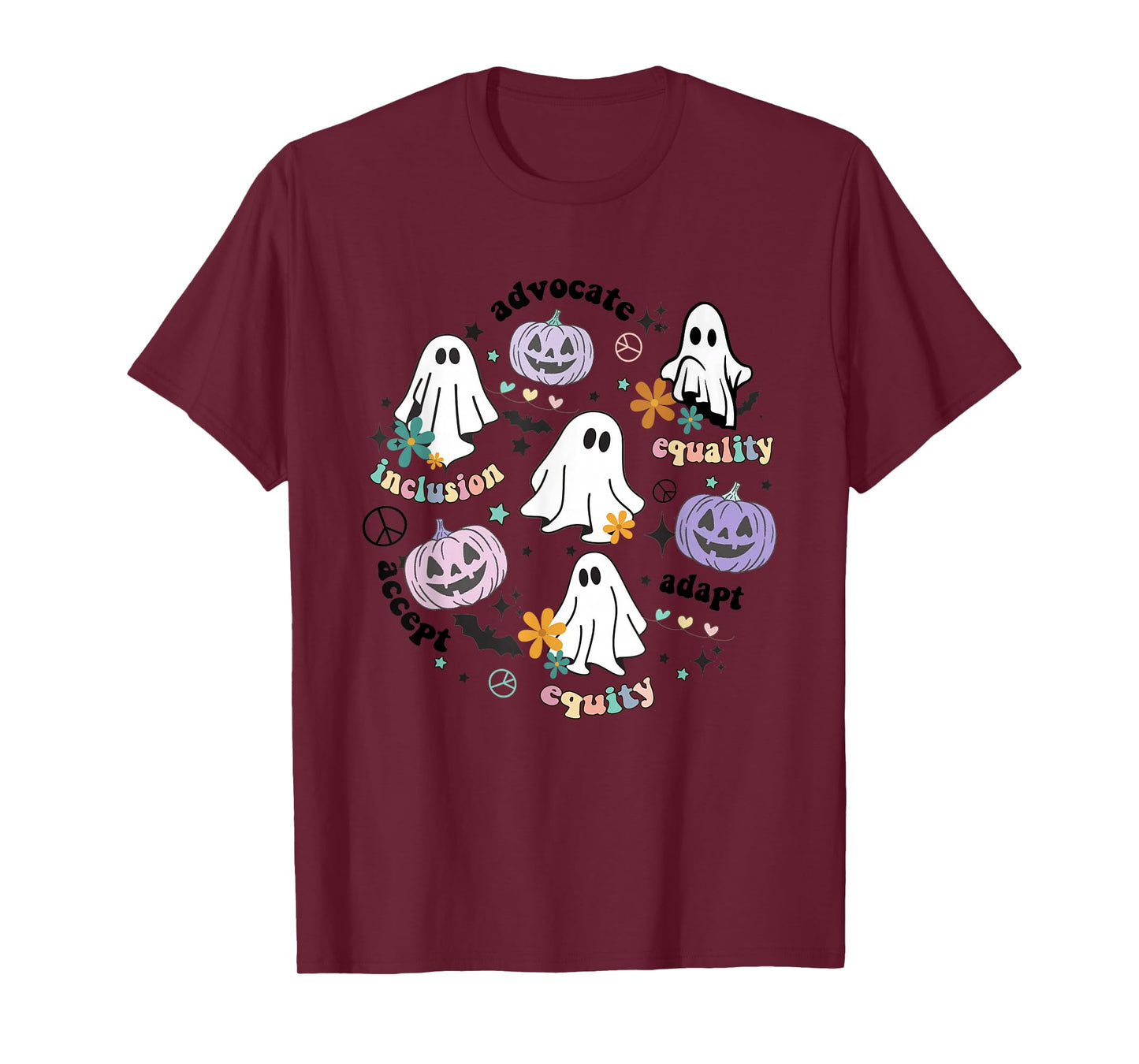Special Education Teacher Halloween Pumpkin Ghost Inclusion T-Shirt
