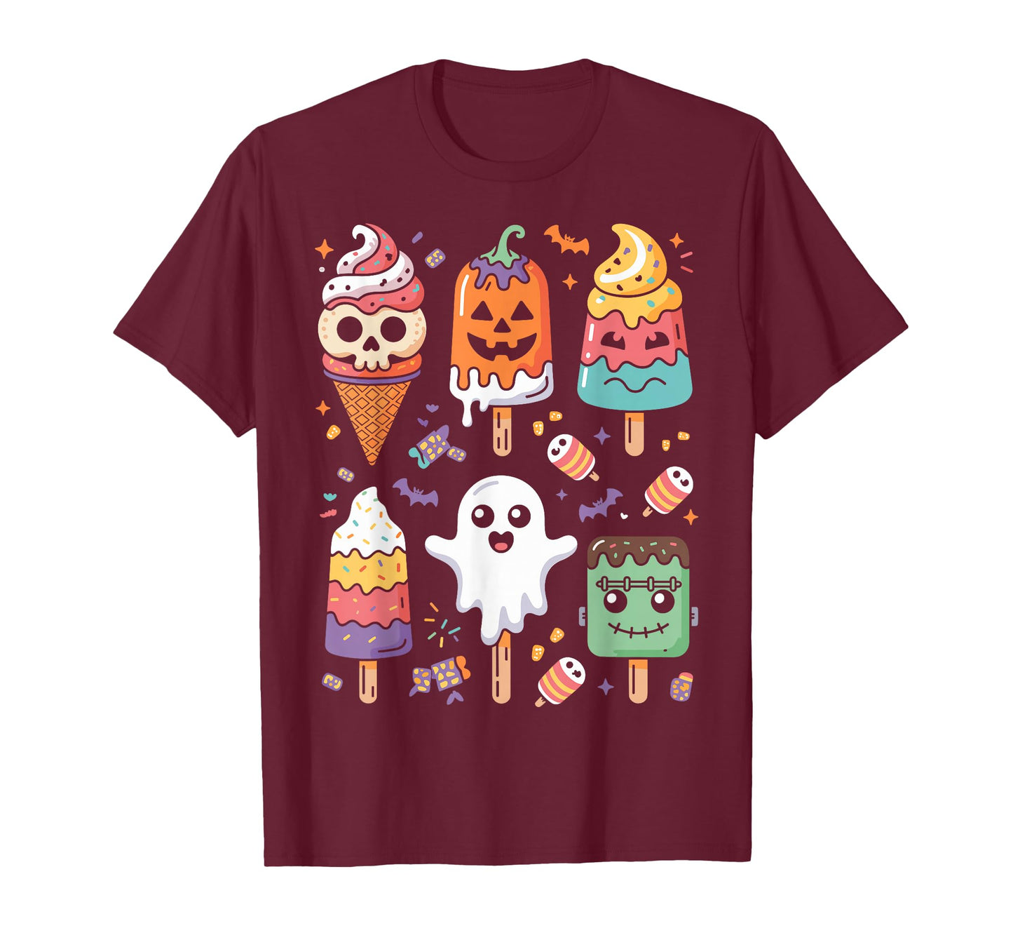 Horror Movies Summer Popsicle Halloween Ice Cream Summerween T-Shirt