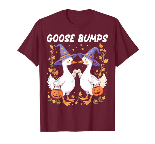 Goose Ghost Halloween Goose Bumps Pumpkin Goose Fist Bump T-Shirt