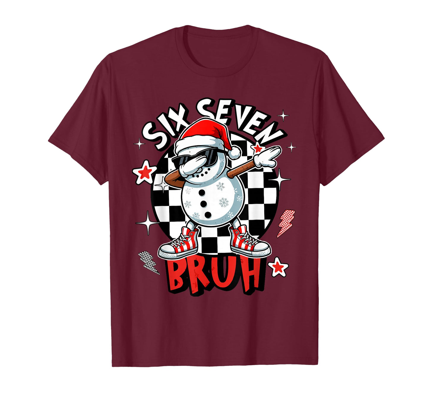 67 Six Seven Bruh Funny Snowman Christmas 6 7 Meme Men Women T-Shirt