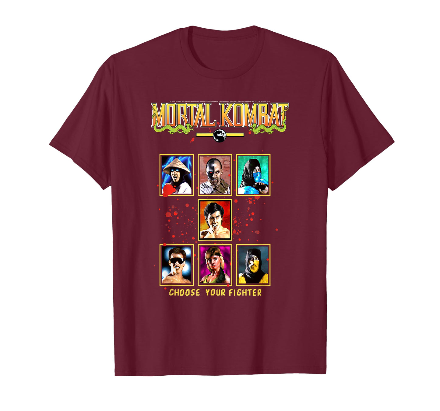 Mortal Kombat Choose Your Fighter Arcade Screen Video Game T-Shirt