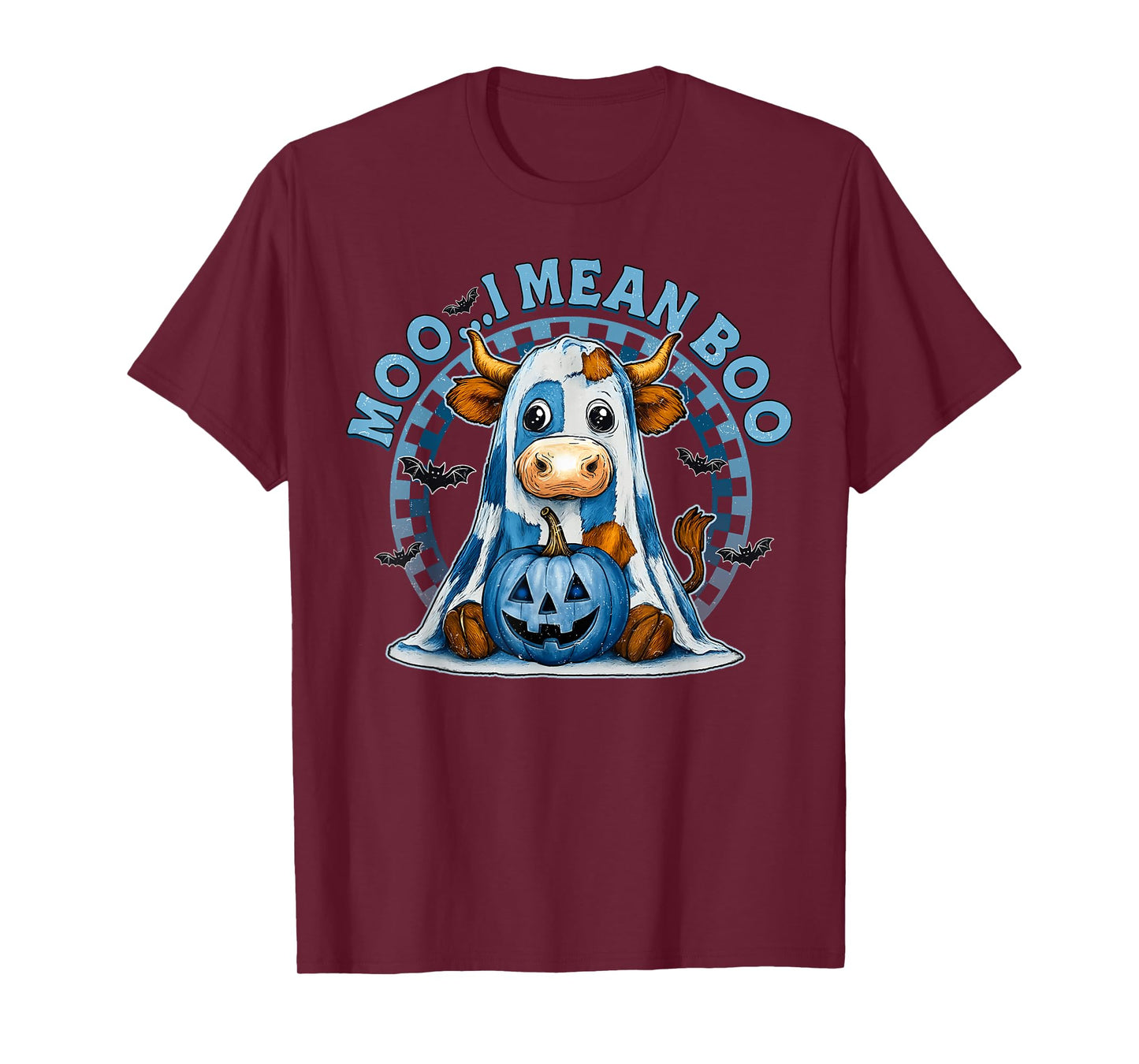 Moo I Mean Boo Spooky Cow Halloween Spooky Heifer Cute Ghost T-Shirt