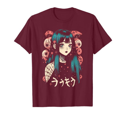 Goth Grunge Demon Anime Girl Waifu Horror Alt Aesthetic T-Shirt