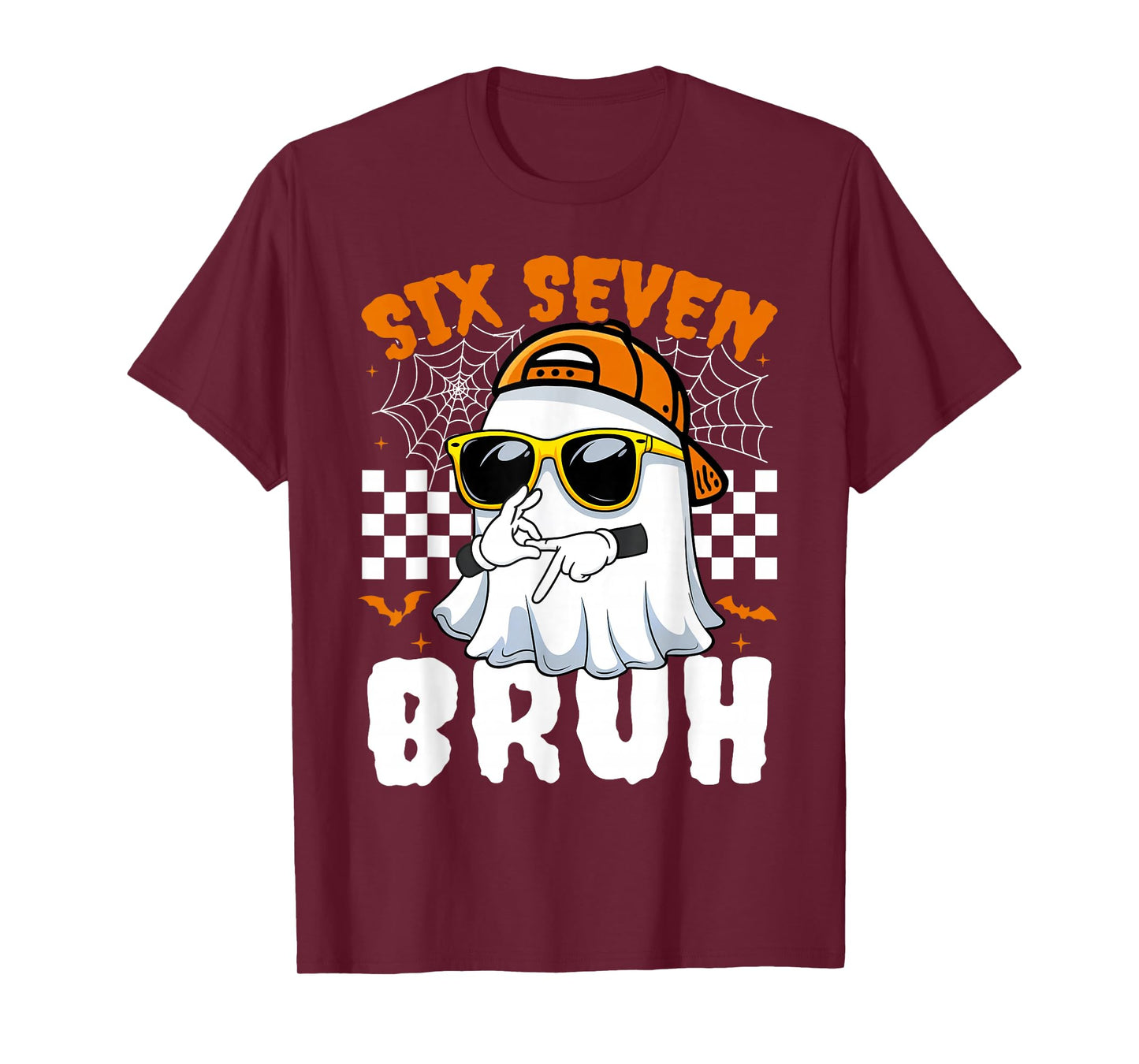 Bruh 67 Halloween Funny Six Seven Meme Brainrot Ghost Kids T-Shirt