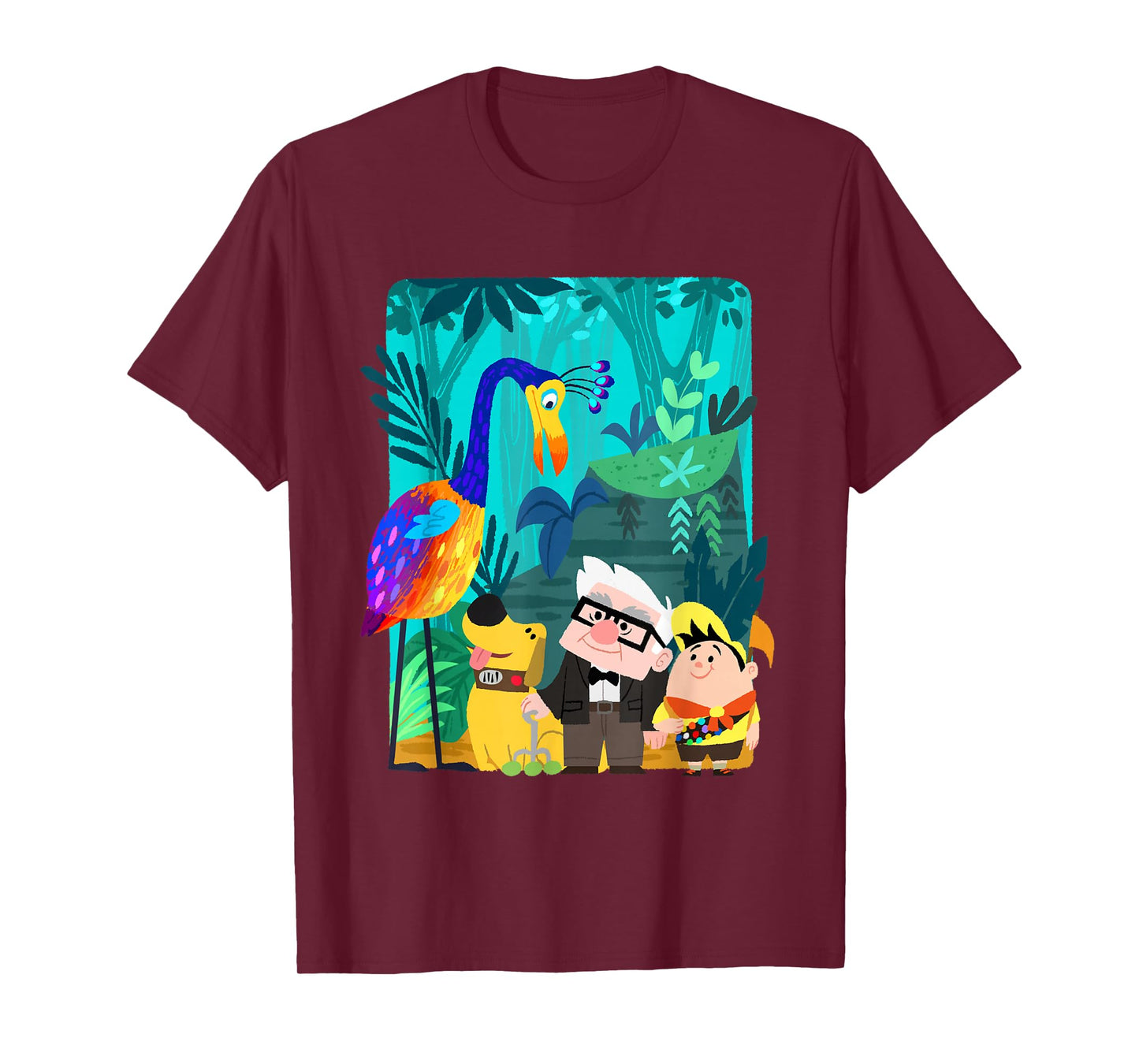 Disney and Pixar’s Up Carl Russell Dug Kevin Paradise Falls T-Shirt Small