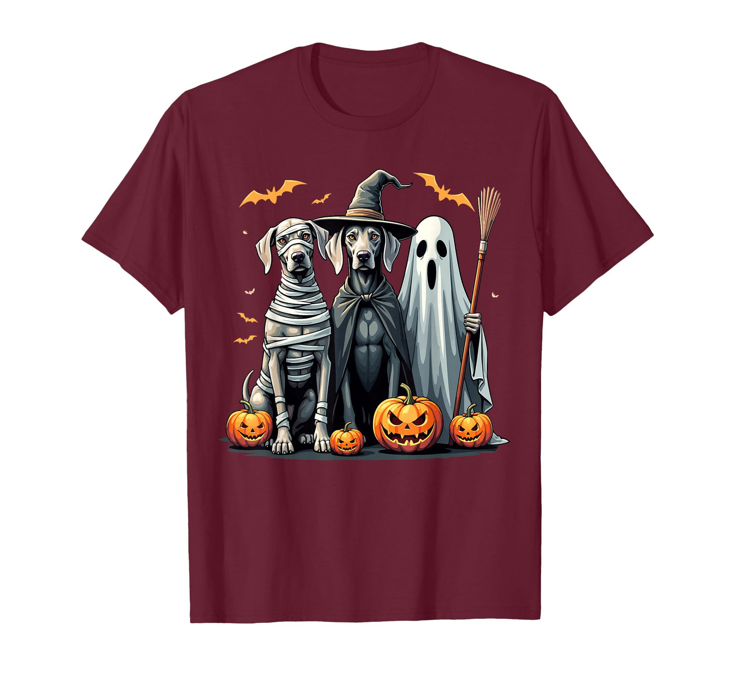 Weimaraner Halloween Costume Mummy Witch Ghost T-Shirt