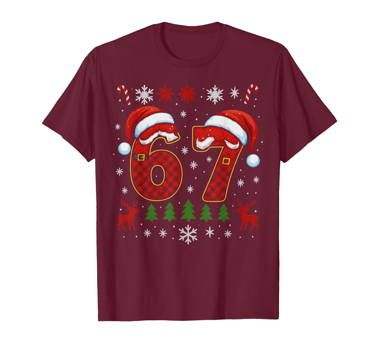 HUGvyn Funny 67 Six Seven Squad Meme Christmas Ugly Sweater T-Shirt