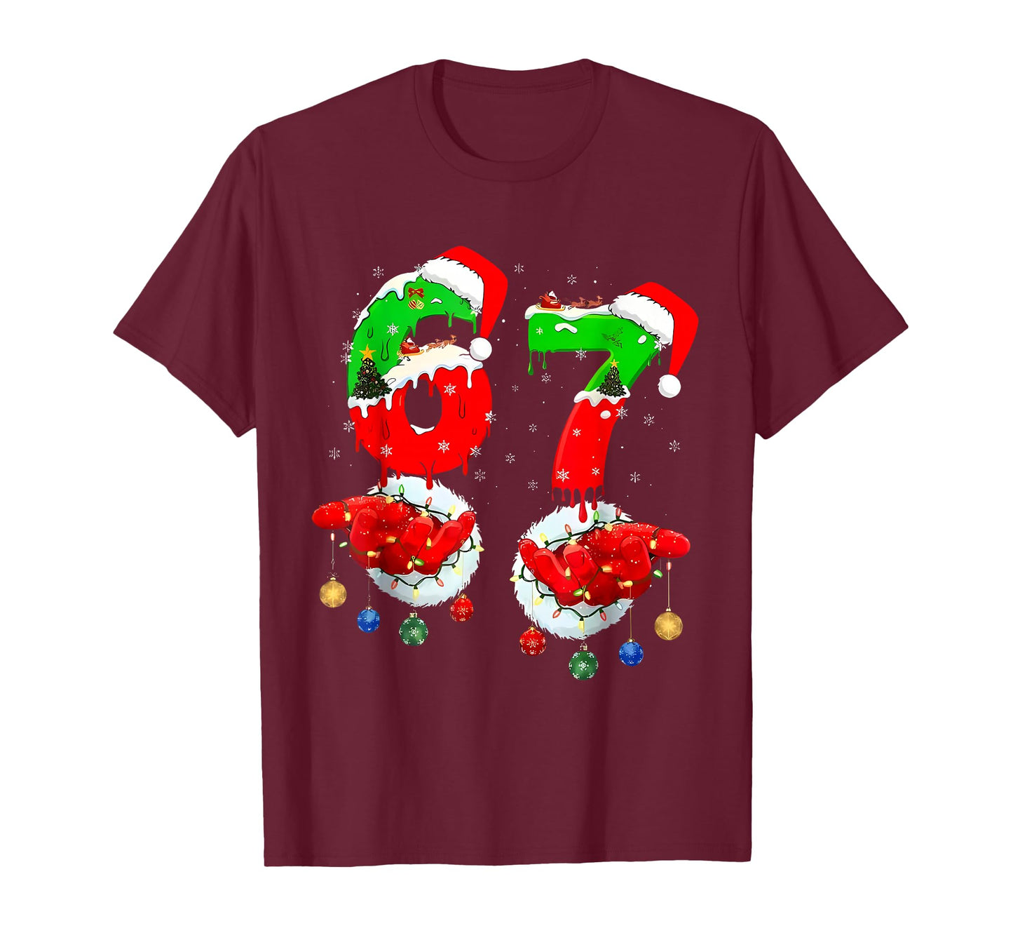 67 Christmas 6 7 Meme Pajamas Holiday Gen Alpha Slang T-Shirt