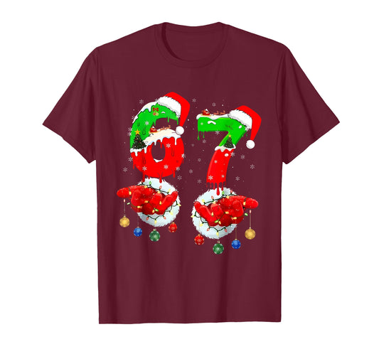 67 Christmas 6 7 Meme Pajamas Holiday Gen Alpha Slang T-Shirt