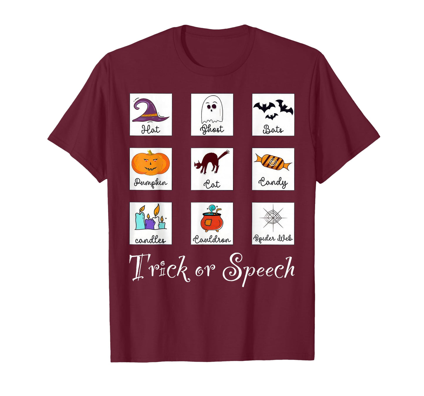 Trick or Speech Retro SLP Halloween Speech Therapy Halloween T-Shirt