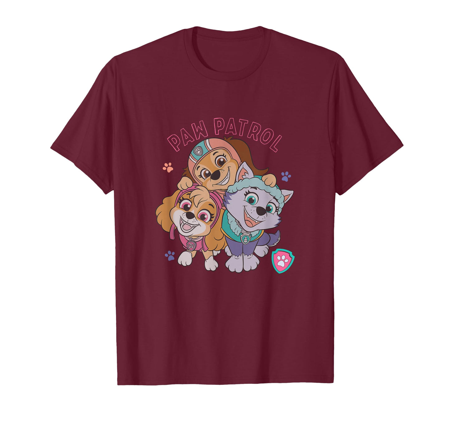 Paw Patrol Everest Skye Liberty Trio Heart Paw Print T-Shirt