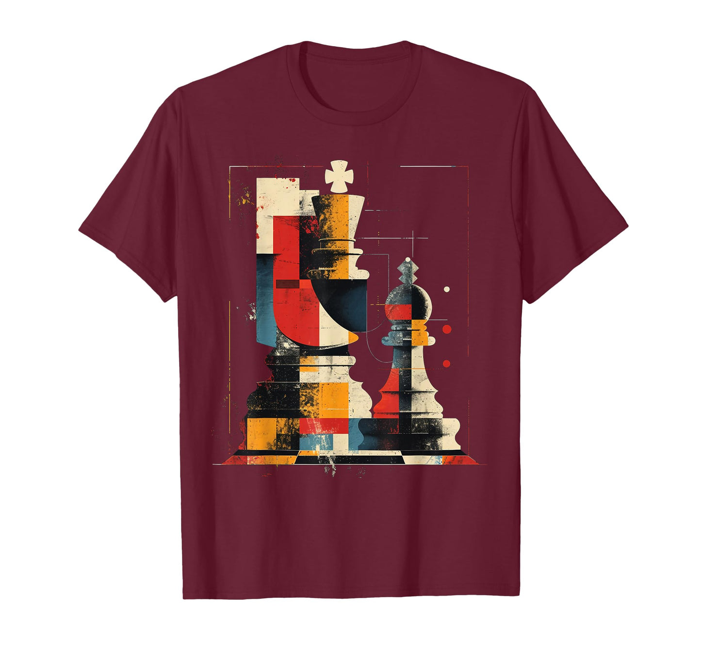 Artsy Chess player on Abstract Art Chess T-Shirt