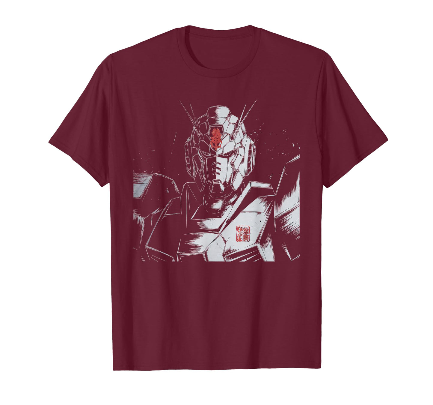 Mecha Tshirt Japanese Mecha Robot Head Anime Art Ukiyo-E T-Shirt