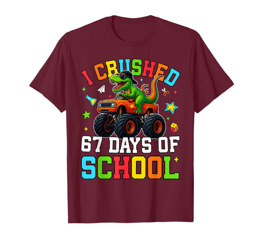 I Crushed 67 Days of School Funny Six Seven Meme Boys Kids T-Shirt