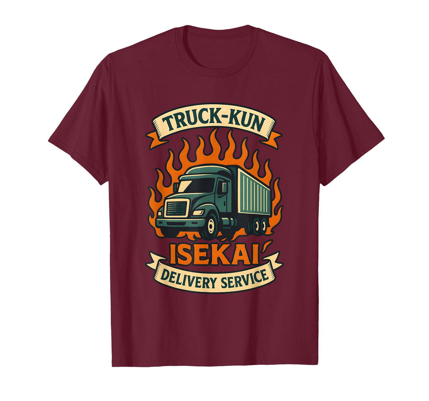 Funny Retro Anime Otaku Truck-Kun Isekai Delivery Service T-Shirt
