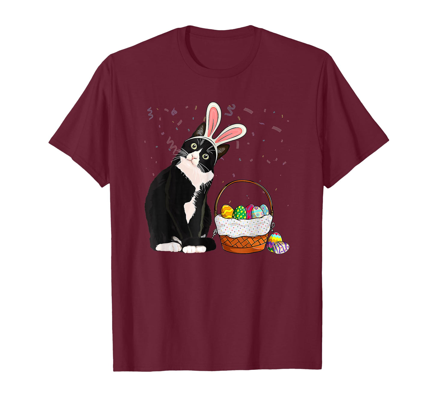 Easter Day Cat Bunny Ears Eggs Shirt Men Women Easter Rabbit T-Shirt