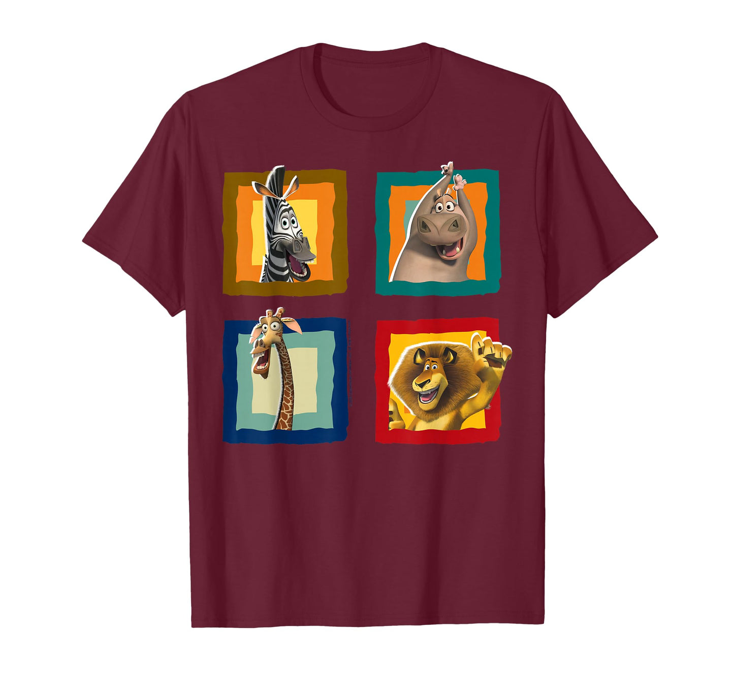 Madagascar Group Shot Quad Panel Poster T-Shirt