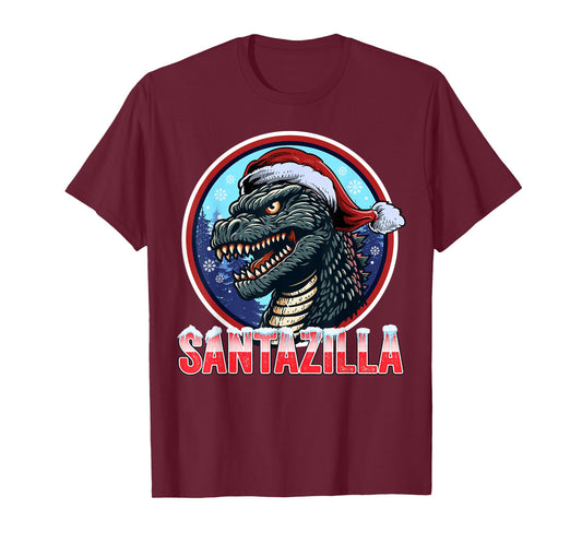 Kaiju Christmas Santazilla Japanese Monster Dinosaur Boy T-Shirt
