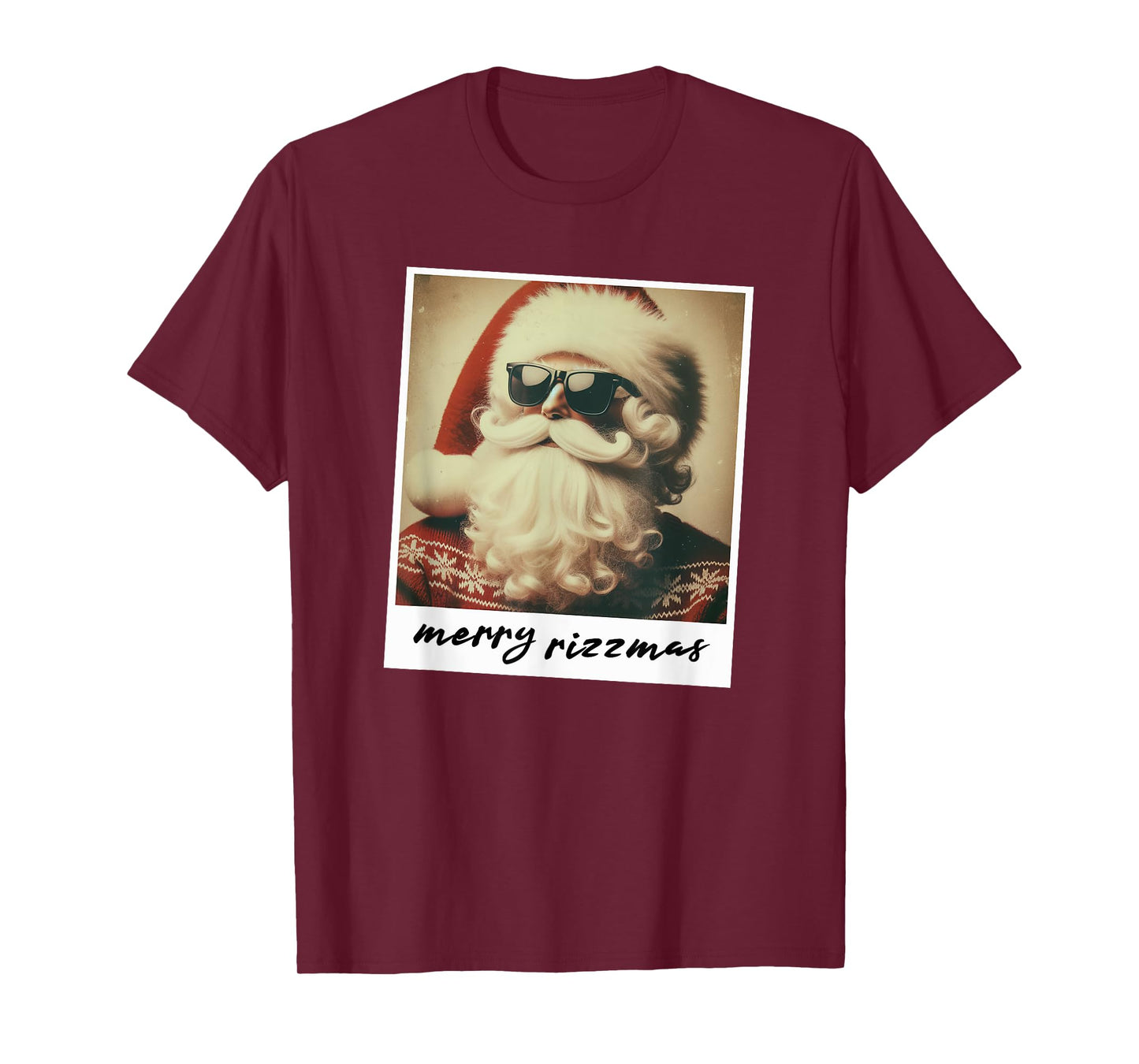 Vintage Santa Claus Teens Kids Boys Christmas Merry Rizzmas T-Shirt